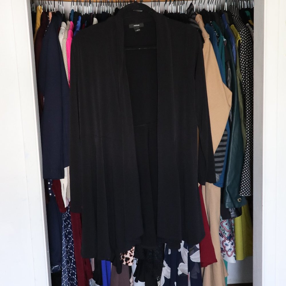 Alfani Black Long Sleeve Flowy Cardigan